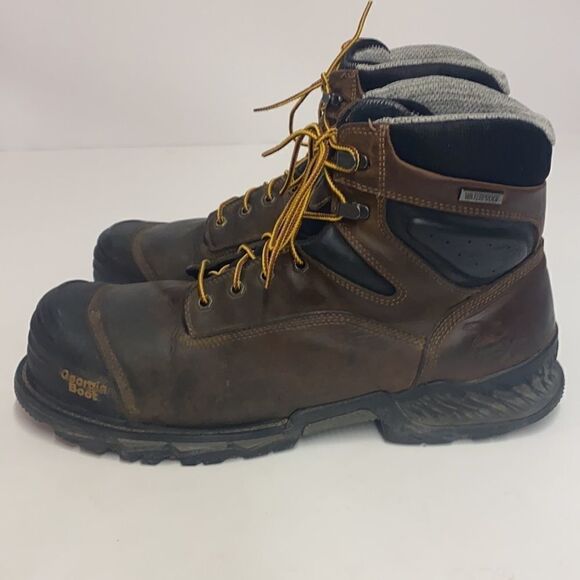 Georgia Boot Size: 13M Mens Black and Brown Waterproof Work Boots B95 - Picture 2 of 13